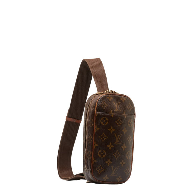 ルイ ヴィトン モノグラム ポシェットガンジュ ボディバッグ ウエストバッグ M51870 ブラウン PVC レザー メンズ LOUIS VUITTON 【中古】