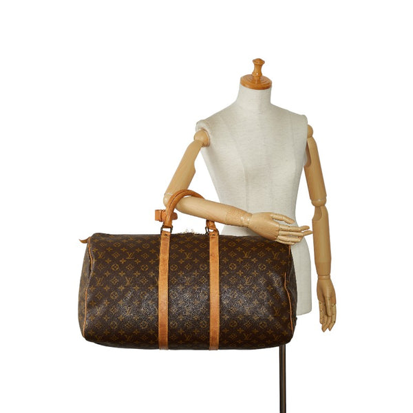 ルイ ヴィトン モノグラム キーポル55 ボストンバッグ トラベルバッグ M41424 ブラウン PVC レザー レディース LOUIS VUITTON 【中古】