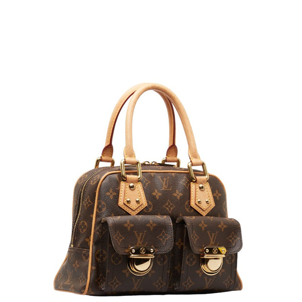 ルイ ヴィトン モノグラム マンハッタンPM ハンドバッグ M40026 ブラウン PVC レザー レディース LOUIS VUITTON 【中古】