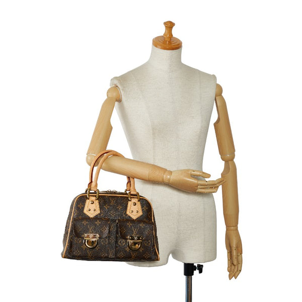 ルイ ヴィトン モノグラム マンハッタンPM ハンドバッグ M40026 ブラウン PVC レザー レディース LOUIS VUITTON 【中古】
