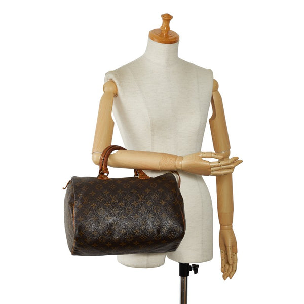 ルイ ヴィトン モノグラム スピーディ30 ハンドバッグ M41526 ブラウン PVC レザー レディース LOUIS VUITTON 【中古】