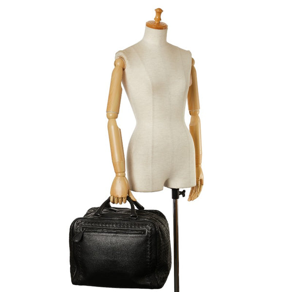 ボッテガヴェネタ イントレチャート ハンドバッグ ブラック レザー メンズ BOTTEGAVENETA 【中古】