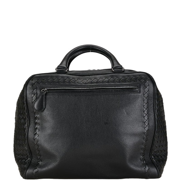 ボッテガヴェネタ イントレチャート ハンドバッグ ブラック レザー メンズ BOTTEGAVENETA 【中古】