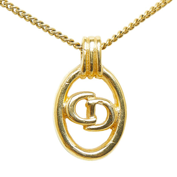 クリスチャンディオール ロゴ ネックレス ゴールド メッキ レディース Christian Dior 【中古】