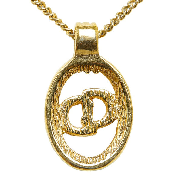 クリスチャンディオール ロゴ ネックレス ゴールド メッキ レディース Christian Dior 【中古】
