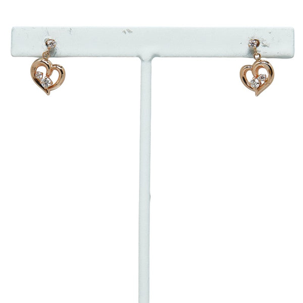 カナルヨンドシー K10PG ピンクゴールド ジルコニア ハート モチーフ ピアス レディース canal4℃ 【中古】