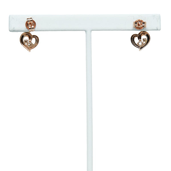 カナルヨンドシー K10PG ピンクゴールド ジルコニア ハート モチーフ ピアス レディース canal4℃ 【中古】