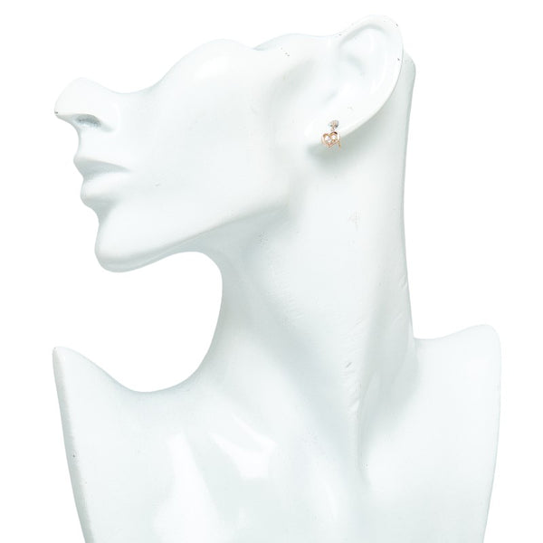 カナルヨンドシー K10PG ピンクゴールド ジルコニア ハート モチーフ ピアス レディース canal4℃ 【中古】