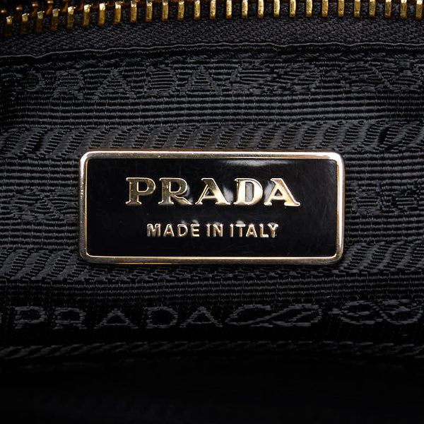 プラダ リボン ハンドバッグ トートバッグ BN1601 ブラック レザー レディース PRADA 【中古】