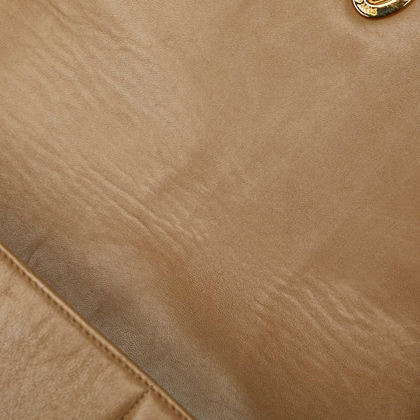 シャネル ココマーク 斜め掛け ショルダーバッグ ベージュ ゴールド ラムスキン レディース CHANEL 【中古】