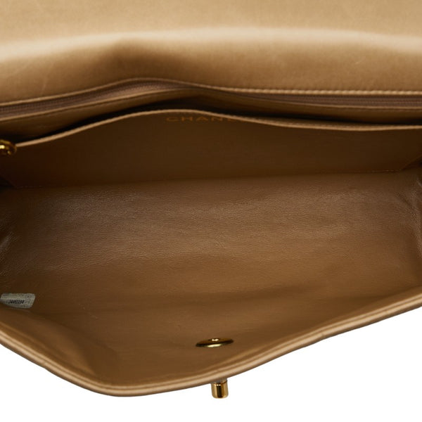 シャネル ココマーク 斜め掛け ショルダーバッグ ベージュ ゴールド ラムスキン レディース CHANEL 【中古】