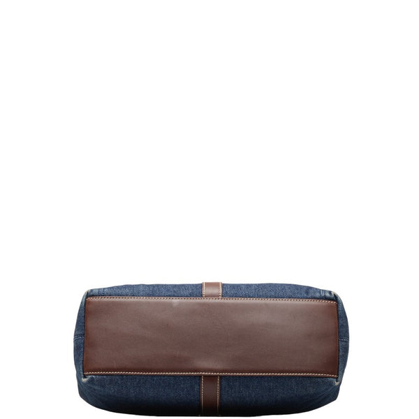 シャネル ココマーク ハンドバッグ トートバッグ ブルー ブラウン デニム レザー レディース CHANEL 【中古】