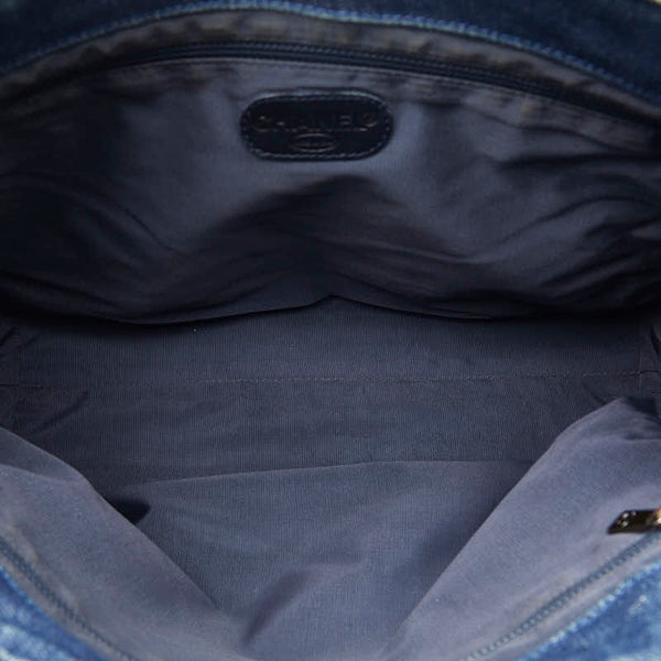 シャネル ココマーク ハンドバッグ トートバッグ ブルー ブラウン デニム レザー レディース CHANEL 【中古】