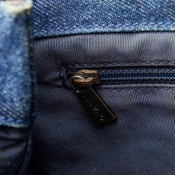 シャネル ココマーク ハンドバッグ トートバッグ ブルー ブラウン デニム レザー レディース CHANEL 【中古】