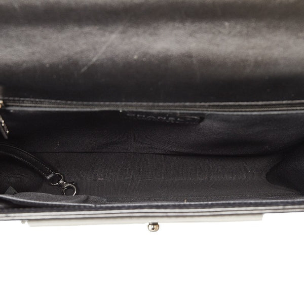 シャネル ココマーク ボーイシャネル ラージ チェーンショルダーバッグ ベージュ ブラック ラムスキン レディース CHANEL 【中古】