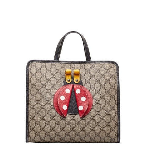 グッチ GGスプリーム てんとう虫 ハンドバッグ チルドレンズバッグ 664083 ベージュ マルチカラー PVC レディース GUCCI 【中古】