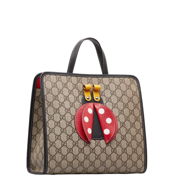 グッチ GGスプリーム てんとう虫 ハンドバッグ チルドレンズバッグ 664083 ベージュ マルチカラー PVC レディース GUCCI 【中古】