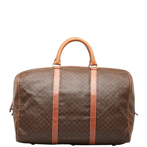セリーヌ マカダム ボストンバッグ ショルダーバッグ 2WAY ブラウン PVC レザー レディース CELINE 【中古】