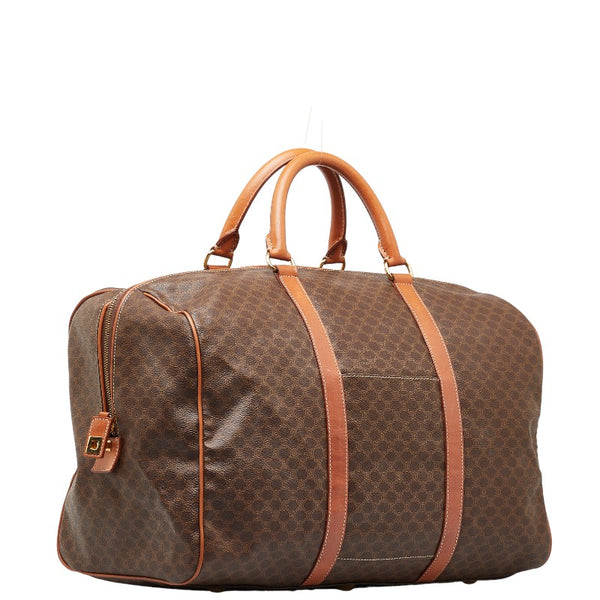 セリーヌ マカダム ボストンバッグ ショルダーバッグ 2WAY ブラウン PVC レザー レディース CELINE 【中古】