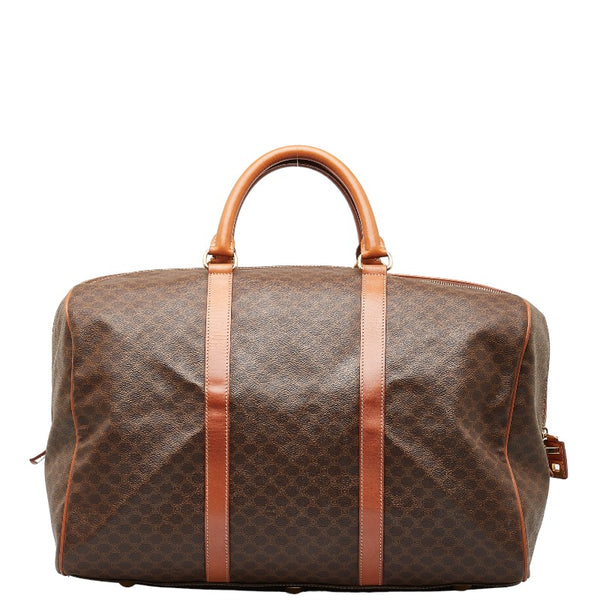 セリーヌ マカダム ボストンバッグ ショルダーバッグ 2WAY ブラウン PVC レザー レディース CELINE 【中古】