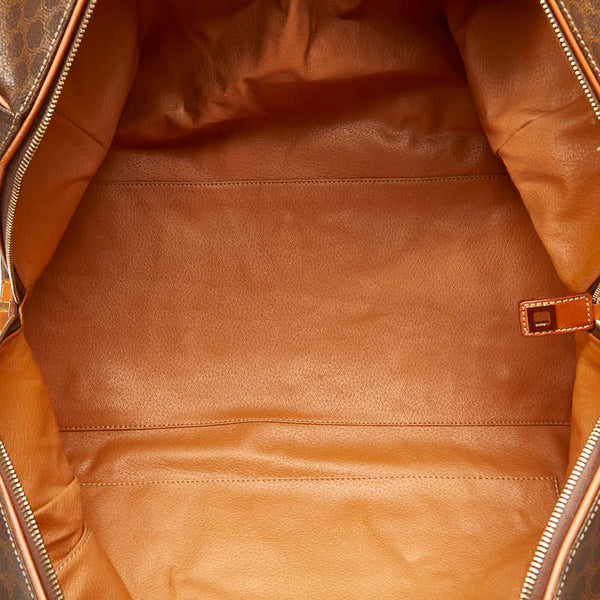 セリーヌ マカダム ボストンバッグ ショルダーバッグ 2WAY ブラウン PVC レザー レディース CELINE 【中古】