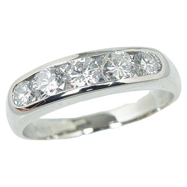 Pt900 プラチナ ダイヤ1.00ct 一文字 リング 指輪 レディース 14号 【中古】
