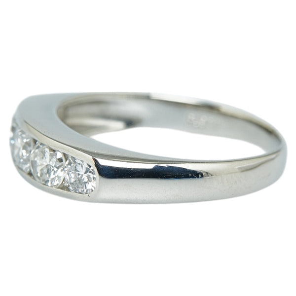 Pt900 プラチナ ダイヤ1.00ct 一文字 リング 指輪 レディース 14号 【中古】