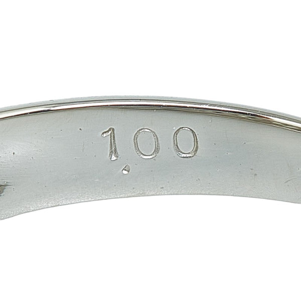 Pt900 プラチナ ダイヤ1.00ct 一文字 リング 指輪 レディース 14号 【中古】