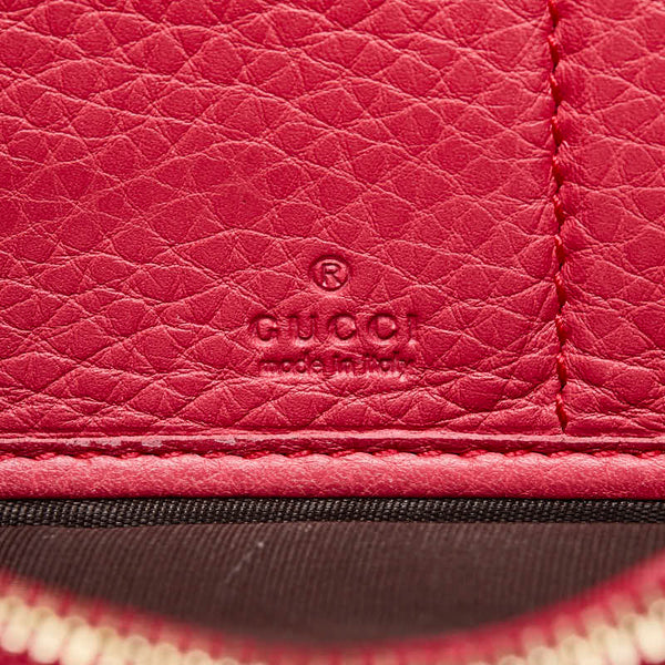 グッチ インターロッキングG ソーホー タッセル ラウンドファスナー 長財布 308280 ピンク レザー レディース GUCCI 【中古】
