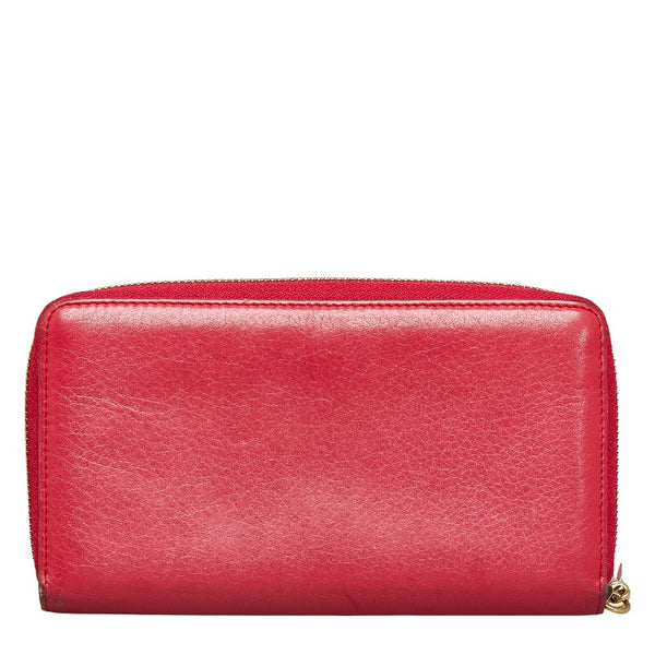 グッチ インターロッキングG ソーホー タッセル ラウンドファスナー 長財布 308280 ピンク レザー レディース GUCCI 【中古】