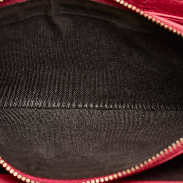 グッチ インターロッキングG ソーホー タッセル ラウンドファスナー 長財布 308280 ピンク レザー レディース GUCCI 【中古】