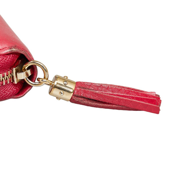 グッチ インターロッキングG ソーホー タッセル ラウンドファスナー 長財布 308280 ピンク レザー レディース GUCCI 【中古】