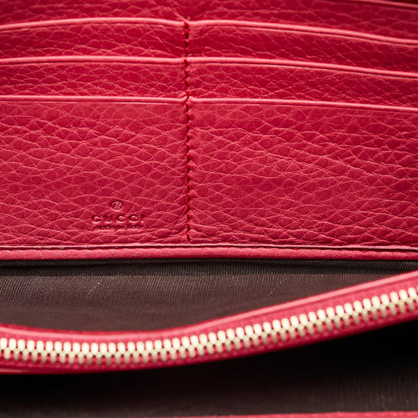 グッチ インターロッキングG ソーホー タッセル ラウンドファスナー 長財布 308280 ピンク レザー レディース GUCCI 【中古】