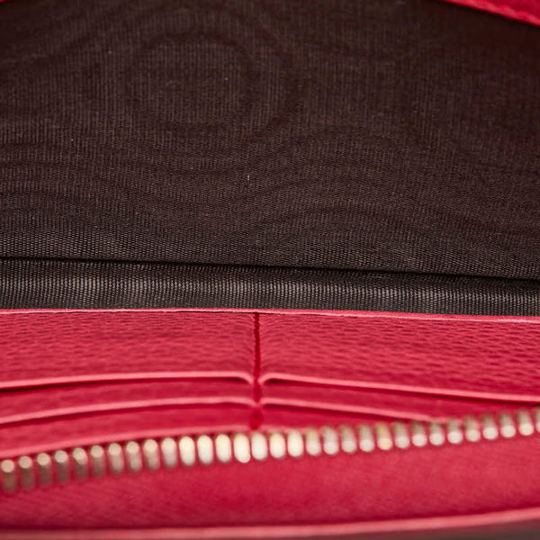 グッチ インターロッキングG ソーホー タッセル ラウンドファスナー 長財布 308280 ピンク レザー レディース GUCCI 【中古】