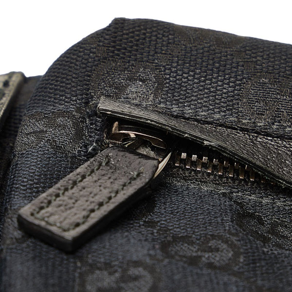 グッチ GGキャンバス ウエストポーチ ボディバッグ 28566 ブラック キャンバス レザー レディース GUCCI 【中古】