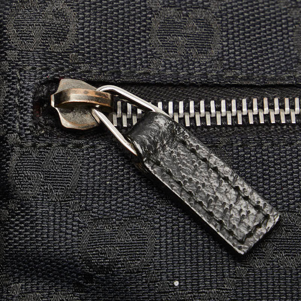 グッチ GGキャンバス ウエストポーチ ボディバッグ 28566 ブラック キャンバス レザー レディース GUCCI 【中古】