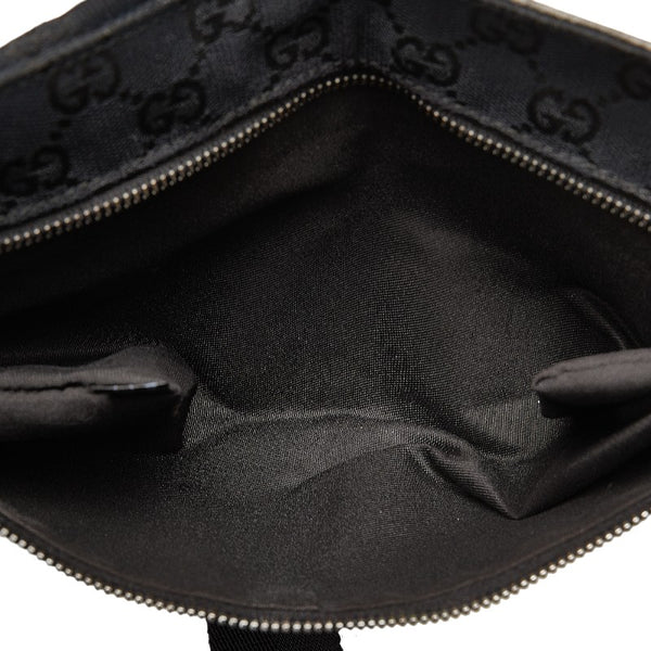 グッチ GGキャンバス ウエストポーチ ボディバッグ 28566 ブラック キャンバス レザー レディース GUCCI 【中古】