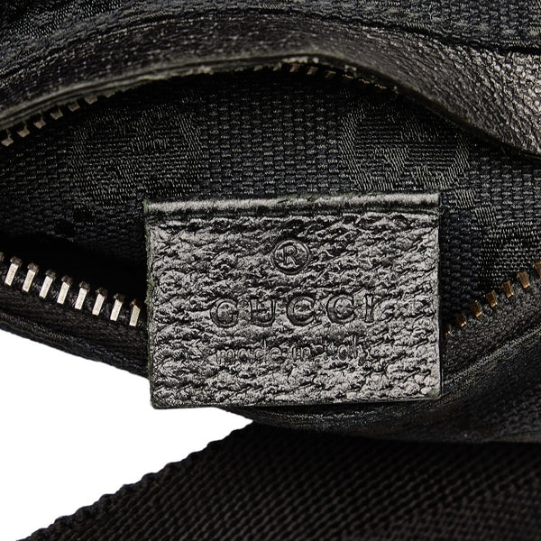 グッチ GGキャンバス ウエストポーチ ボディバッグ 28566 ブラック キャンバス レザー レディース GUCCI 【中古】