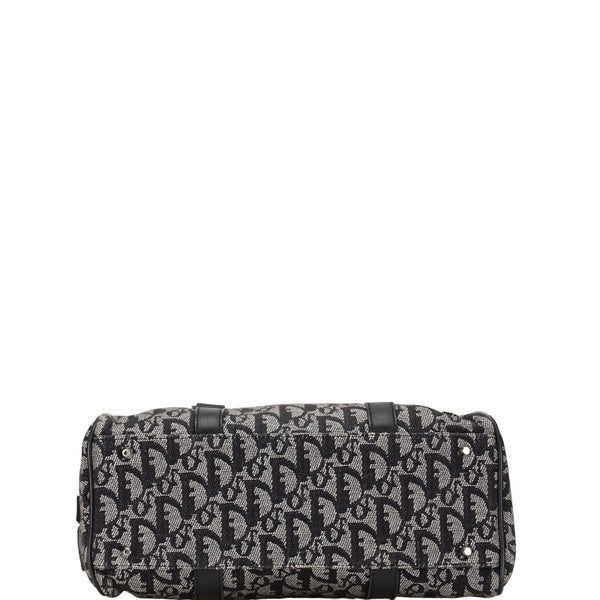 ディオール トロッター ロゴ ハンドバッグ ブラック キャンバス レザー レディース Dior 【中古】