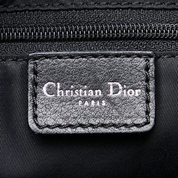 ディオール トロッター ロゴ ハンドバッグ ブラック キャンバス レザー レディース Dior 【中古】