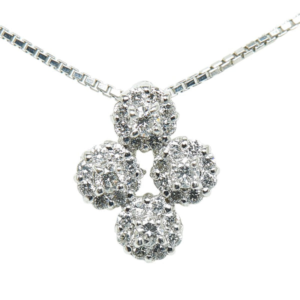 K18WG ホワイトゴールド ダイヤ0.25ct ペンダントネックレス レディース 【中古】