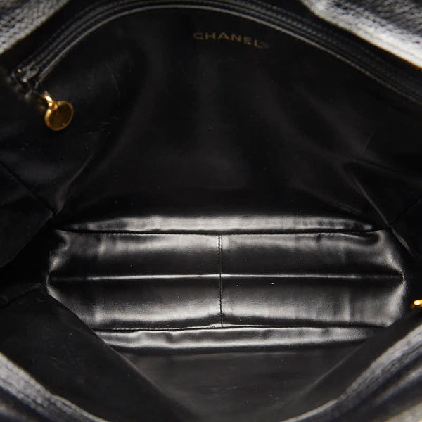 シャネル トリプルココマーク トートバッグ ショルダーバッグ ブラック キャビアスキン レディース CHANEL 【中古】