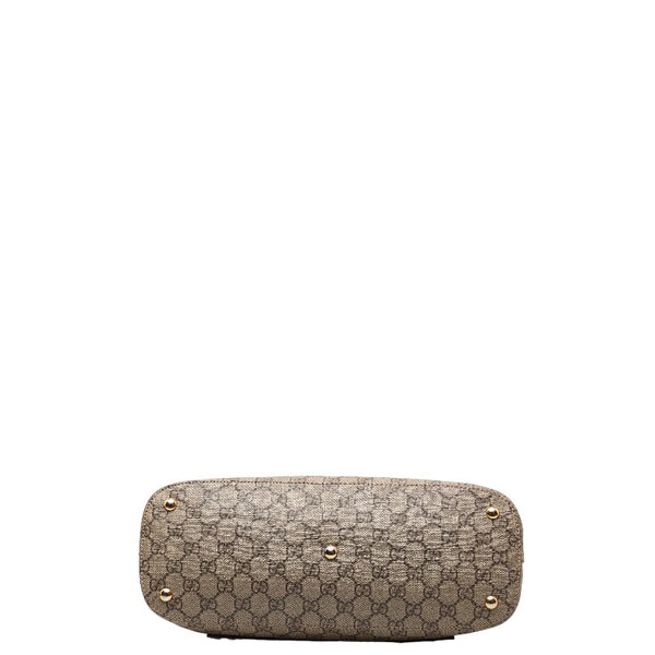 グッチ GGスプリーム ショルダーバッグ トートバッグ 2WAY 414930 ベージュ レッド PVC レザー レディース GUCCI 【中古】