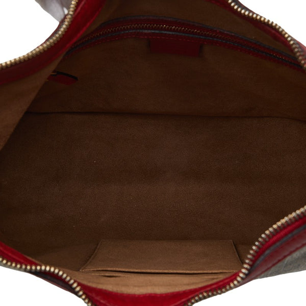 グッチ GGスプリーム ショルダーバッグ トートバッグ 2WAY 414930 ベージュ レッド PVC レザー レディース GUCCI 【中古】