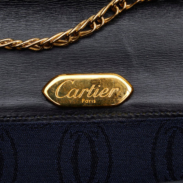 カルティエ ショルダーバッグ パーティーバッグ ブラック レザー レディース CARTIER 【中古】
