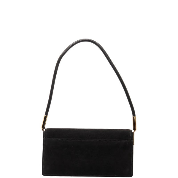 グッチ GG柄 ワンショルダーバッグ ハンドバッグ 0013815 ブラック ゴールド スウェード レザー レディース GUCCI 【中古】