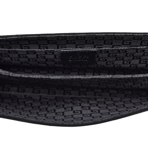 グッチ GG柄 ワンショルダーバッグ ハンドバッグ 0013815 ブラック ゴールド スウェード レザー レディース GUCCI 【中古】