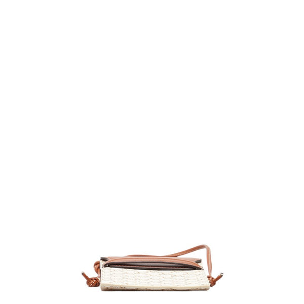 セリーヌ トリオンフ 携帯ケース ショルダーバッグ ホワイト タン PVC レザー レディース CELINE 【中古】