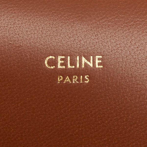 セリーヌ トリオンフ 携帯ケース ショルダーバッグ ホワイト タン PVC レザー レディース CELINE 【中古】
