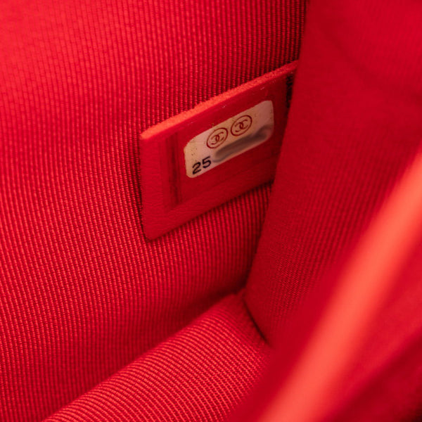 シャネル ココマーク チェーンショルダーバッグ レッド シルバー レザー レディース CHANEL 【中古】